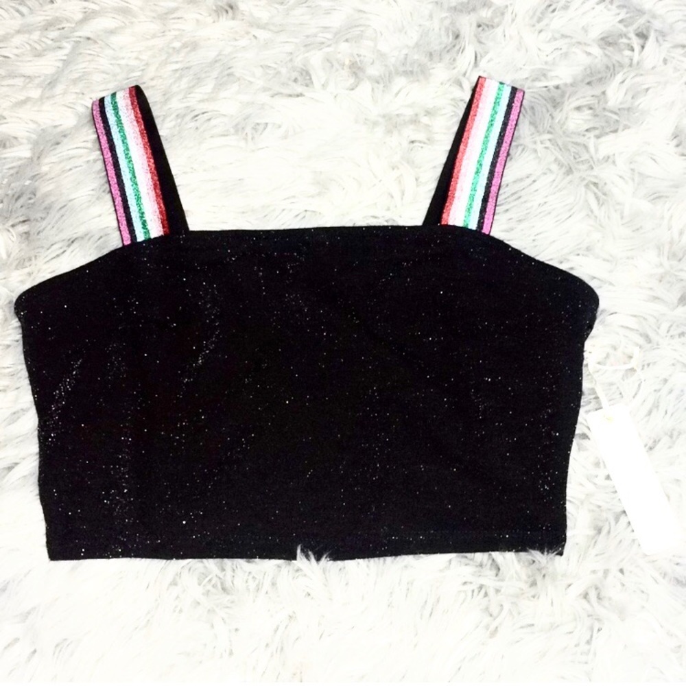 NWT Iris basic glitter rainbow crop top tank